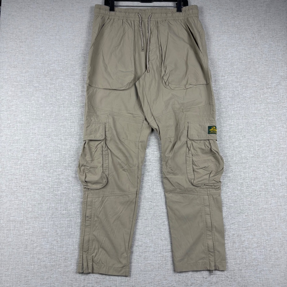 Aime Leon Dore Mens Tan Khaki Cargo Utility Pants Drawstring Size Medium
